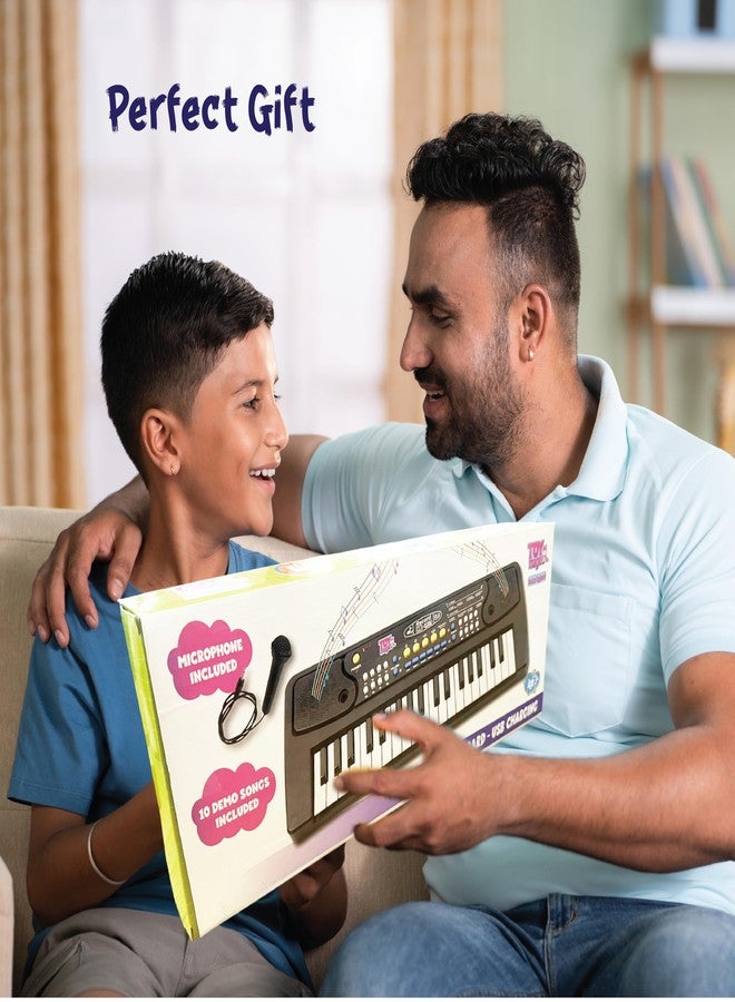 ToyMagic Kids Keyboard with 37 Keys & Microphone|Electronic Piano for Beginners|Portable Rechargable Keyboard Piano|USB Charging|48 x 17Cm Black Color|Best Gift for 3+ Years|Made in India - Image 4